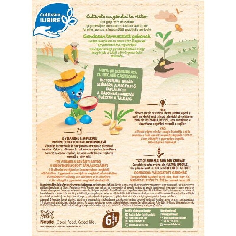 Preparat pe baza de orez, cu lapte ¦i banana, de la 6 luni.