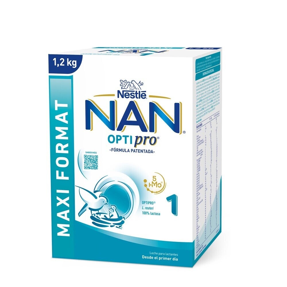 Nestlé  NAN® OPTIPRO 1, cu 5 HMO, lapte de început, produs premium sub formă de pudră, 0-6 luni, 1200g