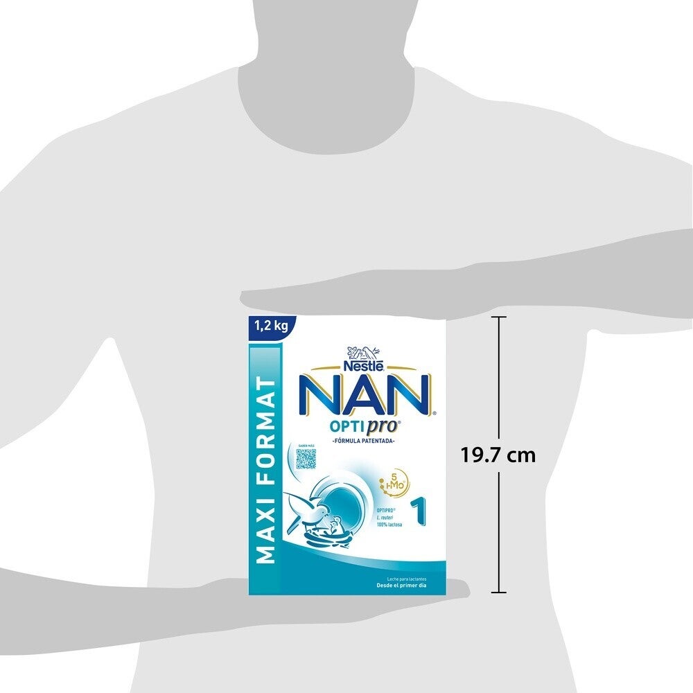 Nestlé  NAN® OPTIPRO 1, cu 5 HMO, lapte de început, produs premium sub formă de pudră, 0-6 luni, 1200g