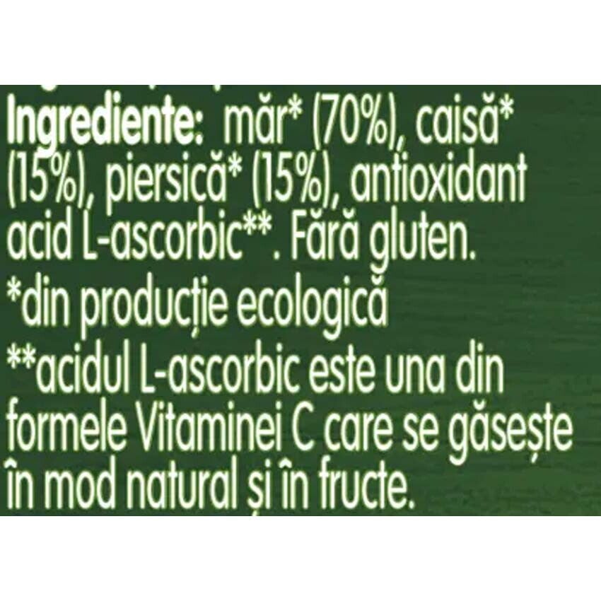 Piure fructe - GERBER BIO Mar, Piersica si Caisa, piure bebelusi pentru inceperea diversificarii, de la 6 luni