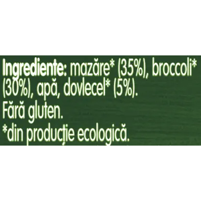 GERBER BIO Mazare, Broccoli & Dovlecel. Piure de mazare bebelusi