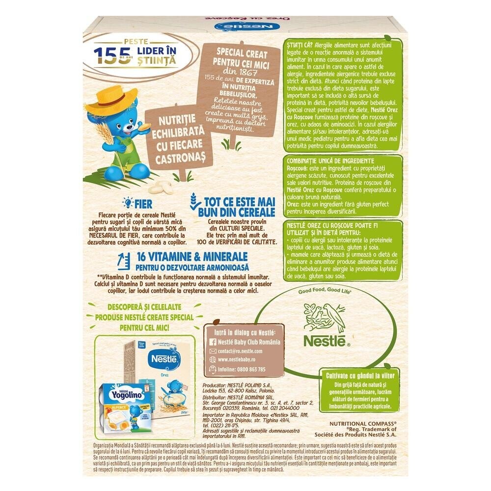 Nestlé Cereale Orez cu Roscove, cereale pentru bebelusi, primele mele cereale