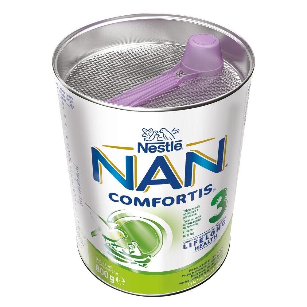 Formulă de lapte praf pentru copii, NESTLÉ NAN COMFORTIS 3, de la 1 an, 800g