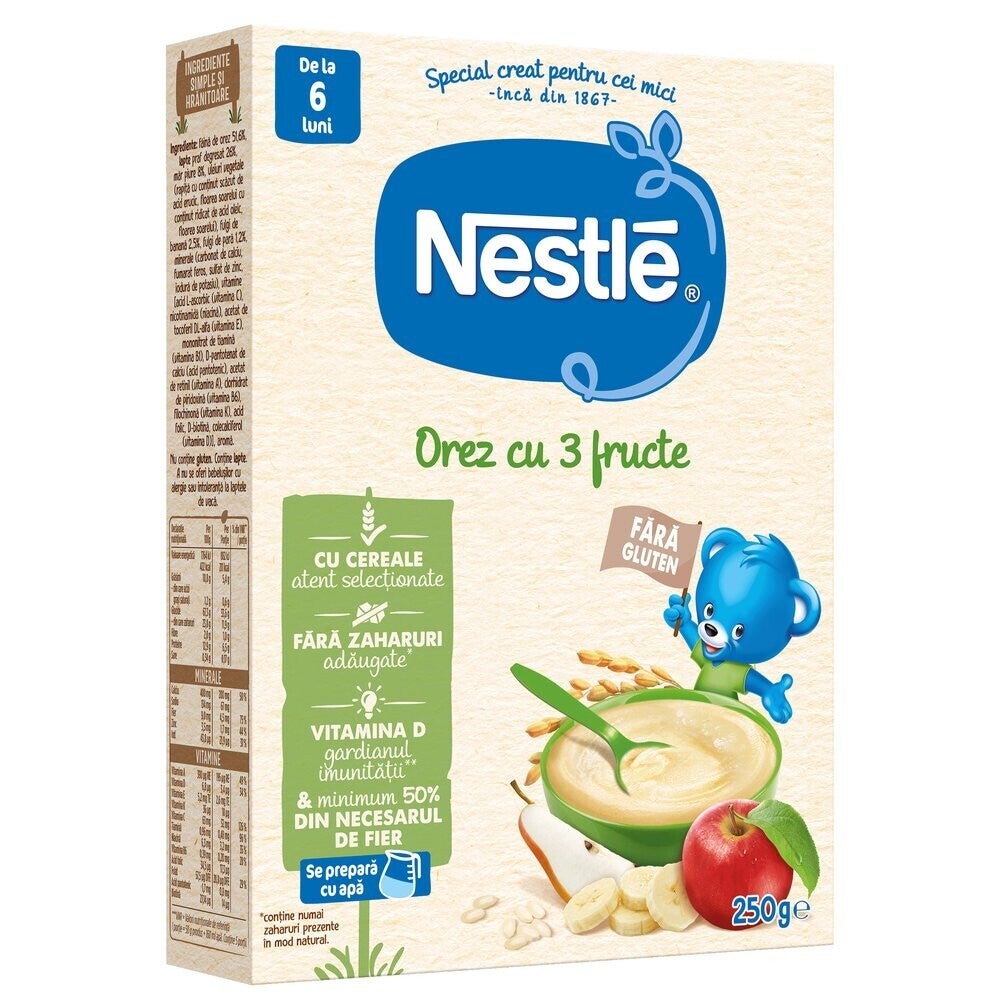 Cereale Nestlé® Orez cu 3 fructe
