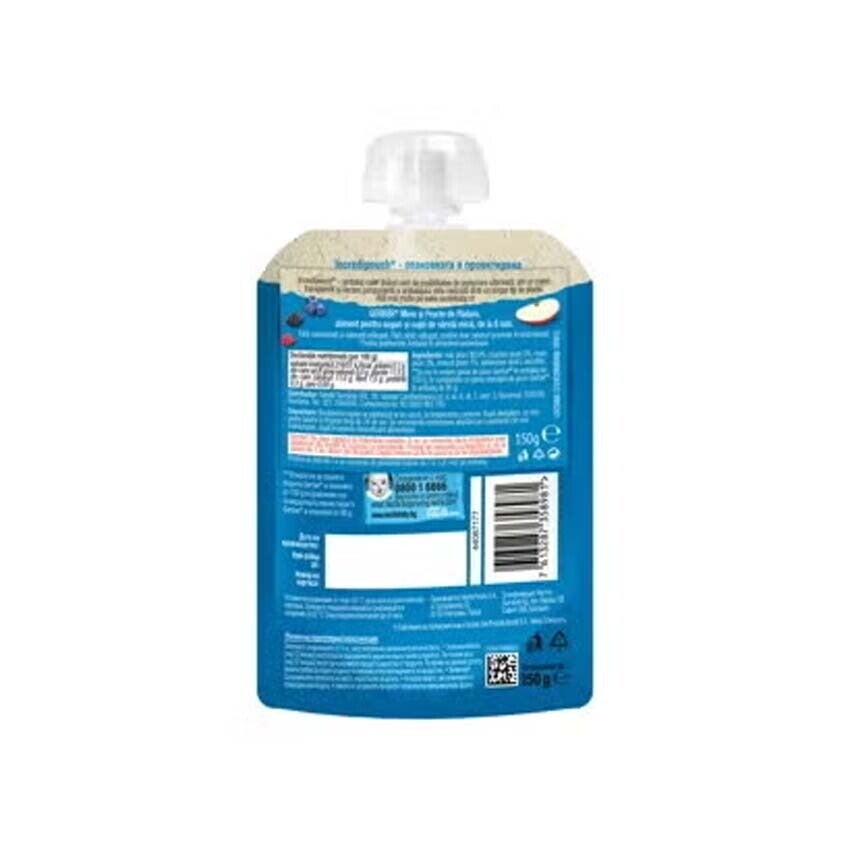 GERBER NATURAL Mere și Fructe de pădure, piure bebelusi pentru inceperea diversificarii de la 6 luni, 150g