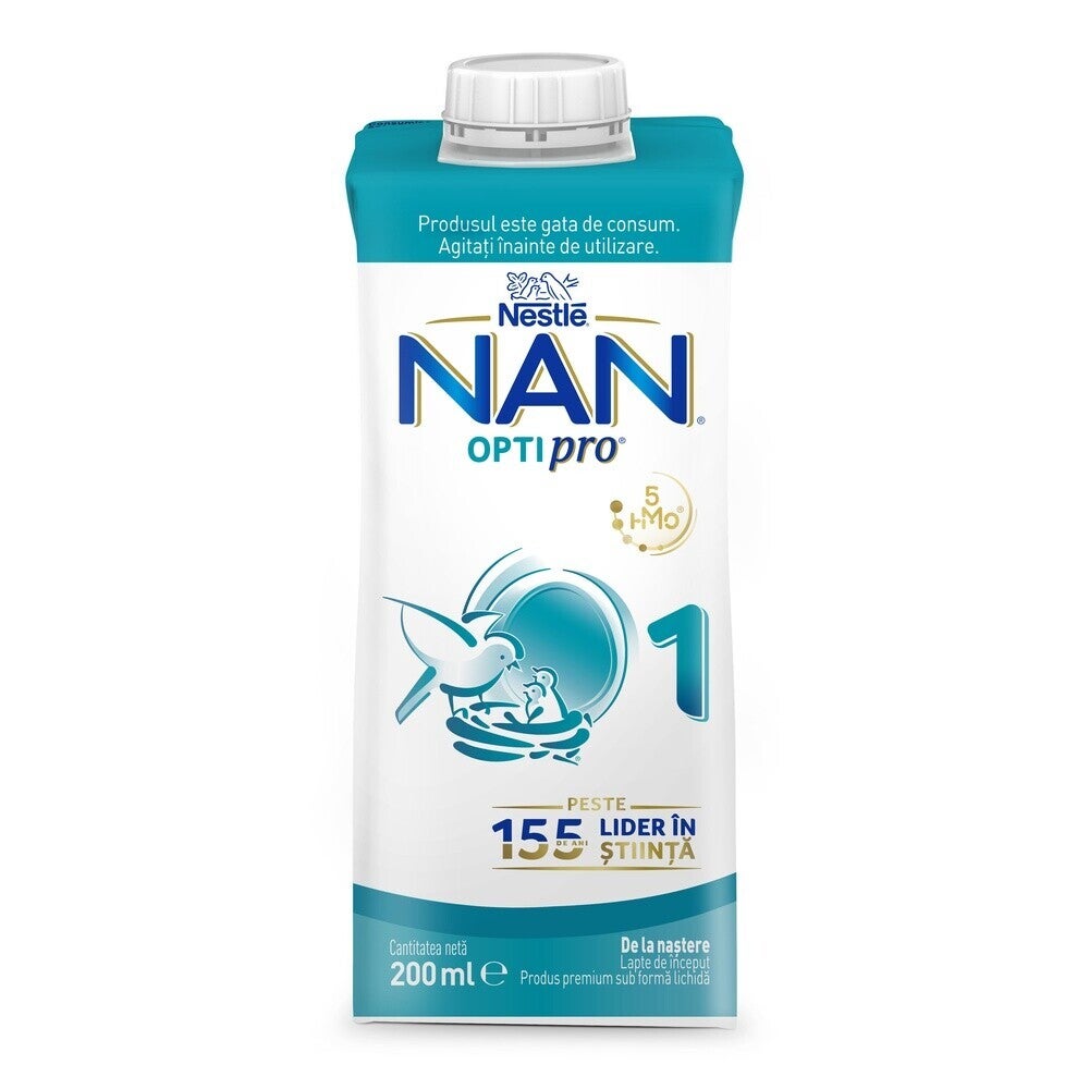 Formulă de lapte pentru bebeluși, NESTLÉ NAN OPTIPRO 1, 0–6 luni, 200 ml