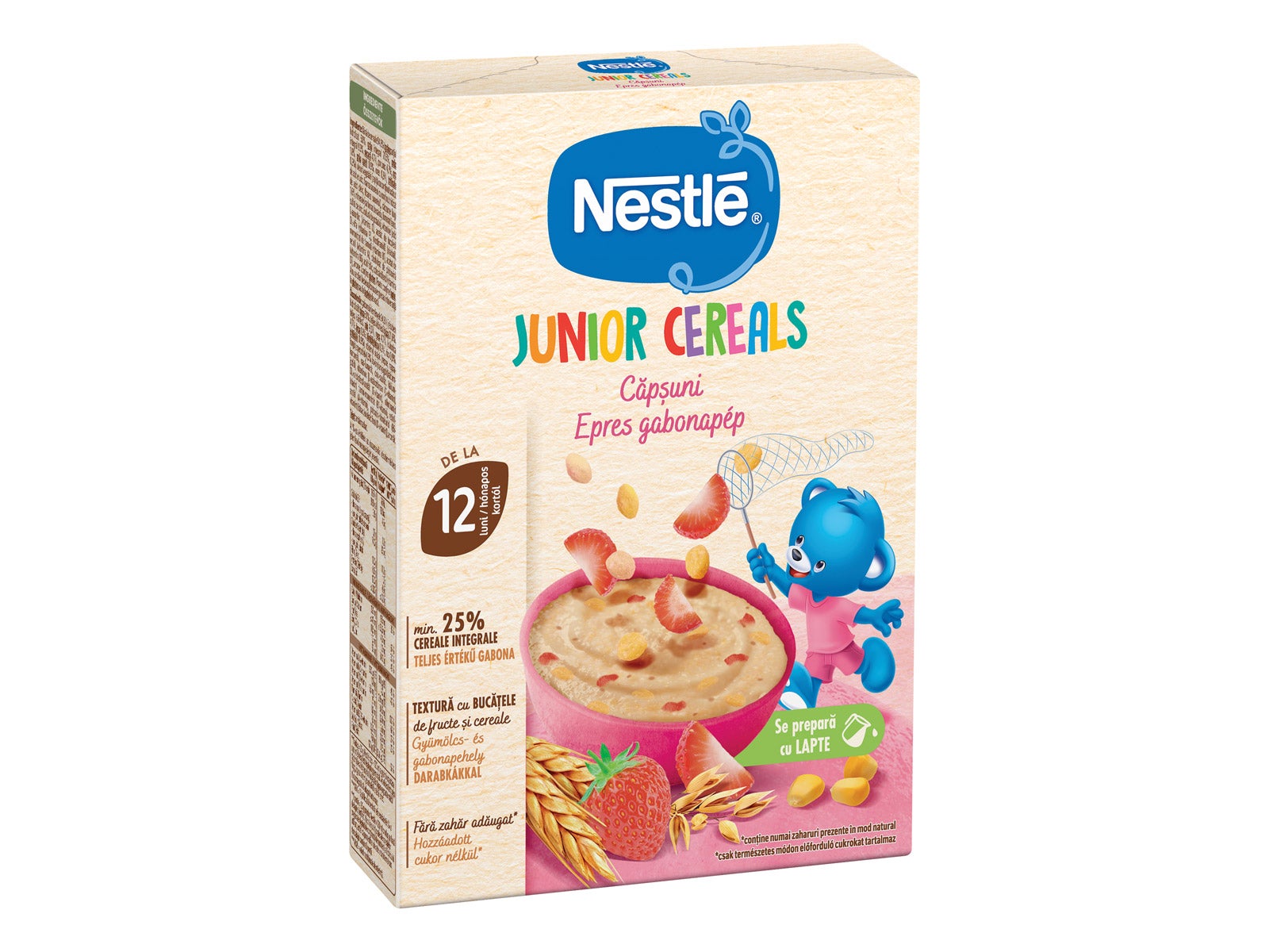 NESTLE JUNIOR Căpșuni Cereale bebelusi de la 12 luni, 200g