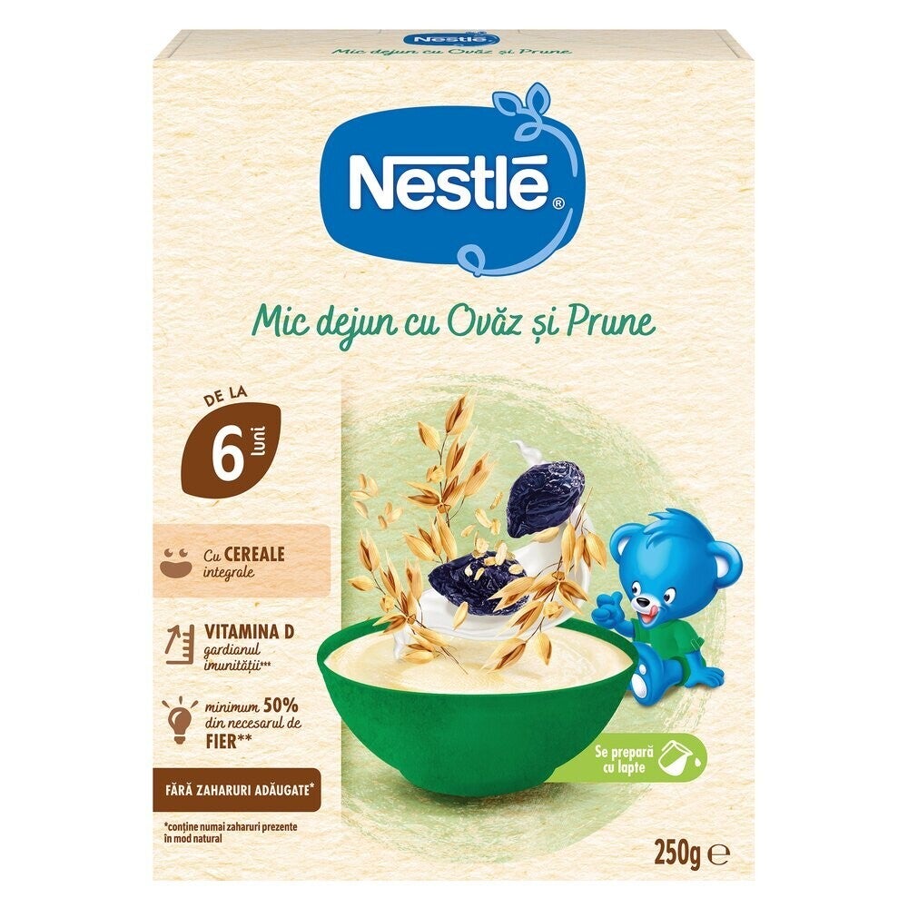 Nestlé Mic dejun cu Ovaz si Prune, cereale pentru bebelusi, de la 6 luni, 250g
