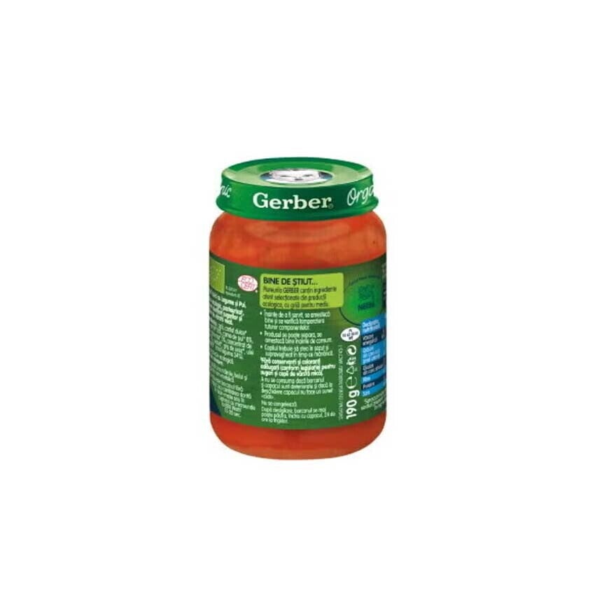 GERBER BIO Cartofi dulci cu Legume si Pui, piure bebelusi, de la 10 luni, 190g