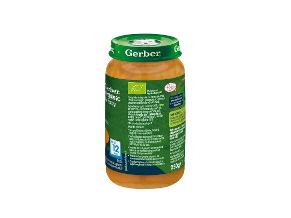 GERBER BIO Spaghete integrale cu carne de vita, 250g, de la 12 luni