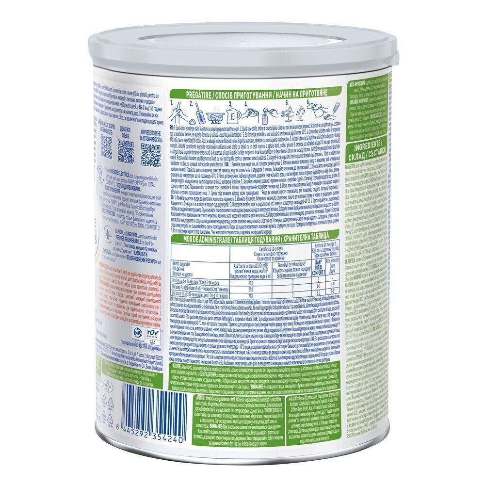 Formulă de lapte praf NESTLÉ NAN TOTAL COMFORT 2, de la 6 luni, 800g