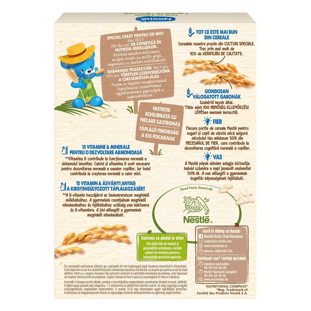 Nestlé Cereale Orez cu 3 fructe, pentru bebelusi, de la 6 luni, 250g