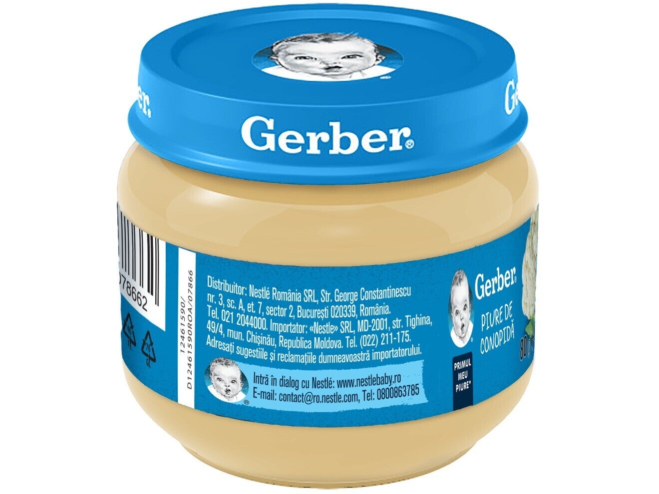 Gerber® Natural Piure de conopidă, primul meu piure, 80g, începerea diversificării