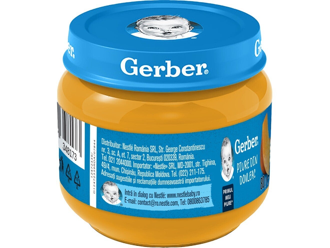 Gerber® Natural Piure din dovleac, primul meu piure, 80g, începerea diversificării