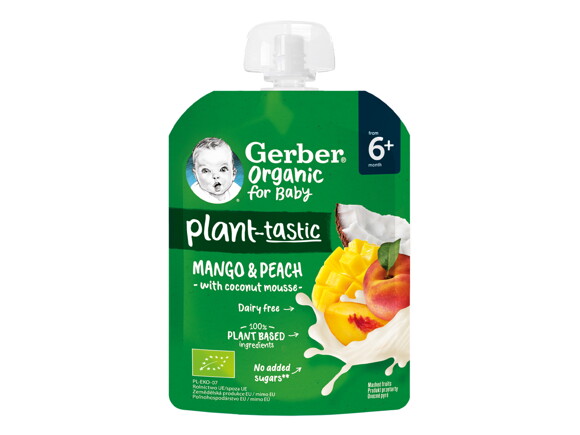 Gerber BIO Desert pentru bebelusi cu Mango si Piersici de la 6 luni, 80g