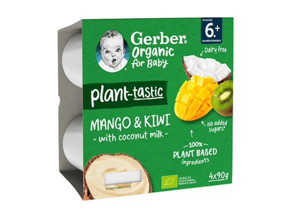 Gerber BIO Desert Mango si Kiwi, cu lapte de cocos Gerber BIO Desert Mango si Kiwi, cu lapte de cocos