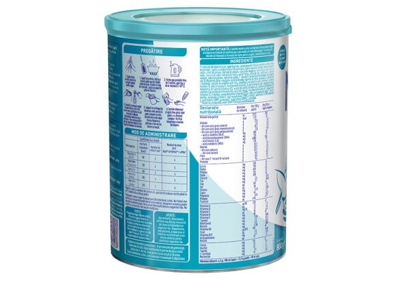 informatii nutritionale formula de lapte