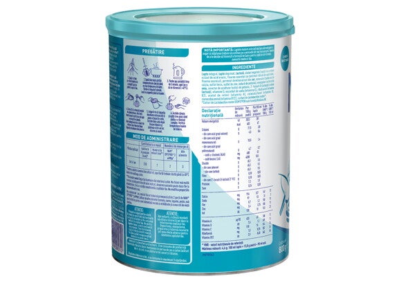 nan optipro 3 800g intre 1-2 ani - informatii nutritionale