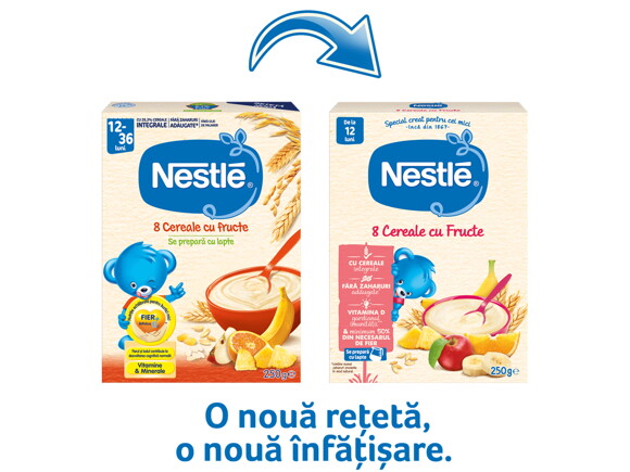 nestle 8 cereale cu fructe old vs new