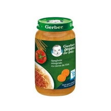 GERBER BIO Spaghete integrale cu carne de vita, 250g, de la 12 luni