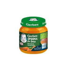 GERBER BIO Morcovi si cartofi dulci, 125g, inceperea diversificarii