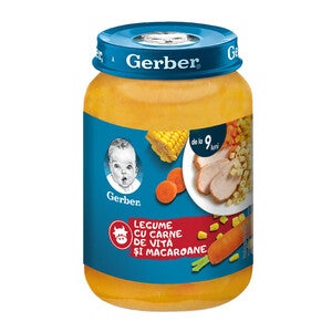 Gerber® Natural Legume cu carne de Vita și macaroane, de la 9 luni, 190g
