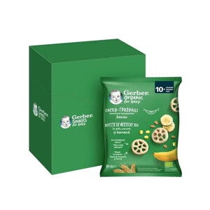 Gerber organic rotițe de mestecat cu grâu, porumb și banană