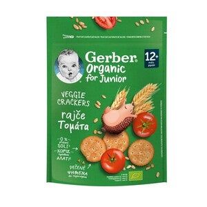 Nestlé Gerber® ORGANIC Biscuiti vegetali cu rosii, aliment destinat copiilor de varsta mica, de la 12 luni, 100g