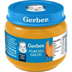 Gerber® Natural Piure din dovleac, primul meu piure, 80g, începerea diversificării