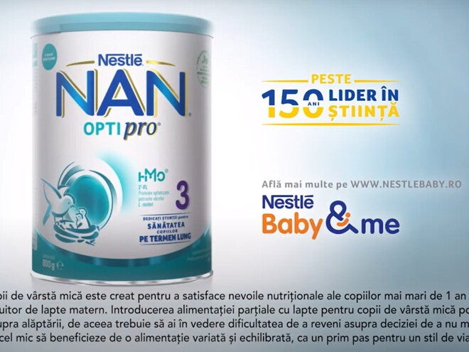 NAN OptiPro 3. Sustine imunitatea pentru un start puternic in viata (30'')