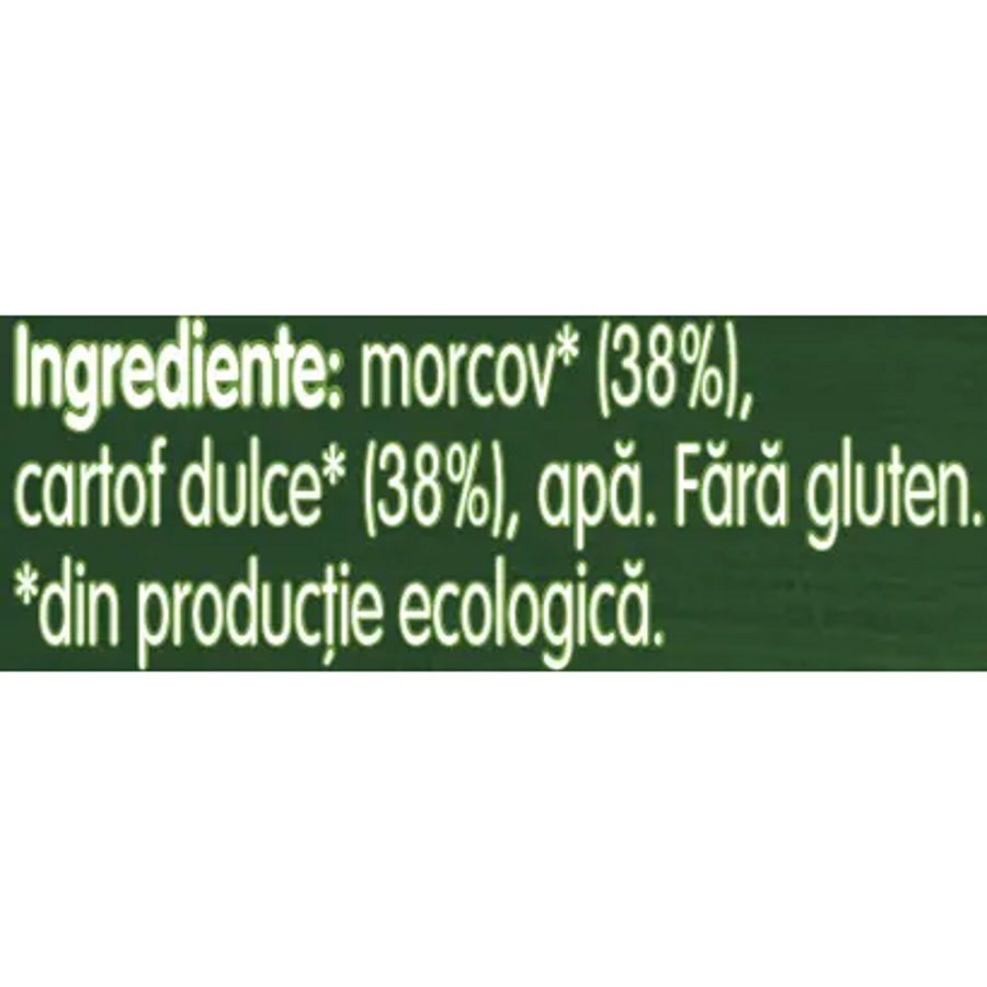GERBER BIO Morcovi si Cartofi Dulci, piure bebelusi pentru inceperea diversificarii, de la 6 luni