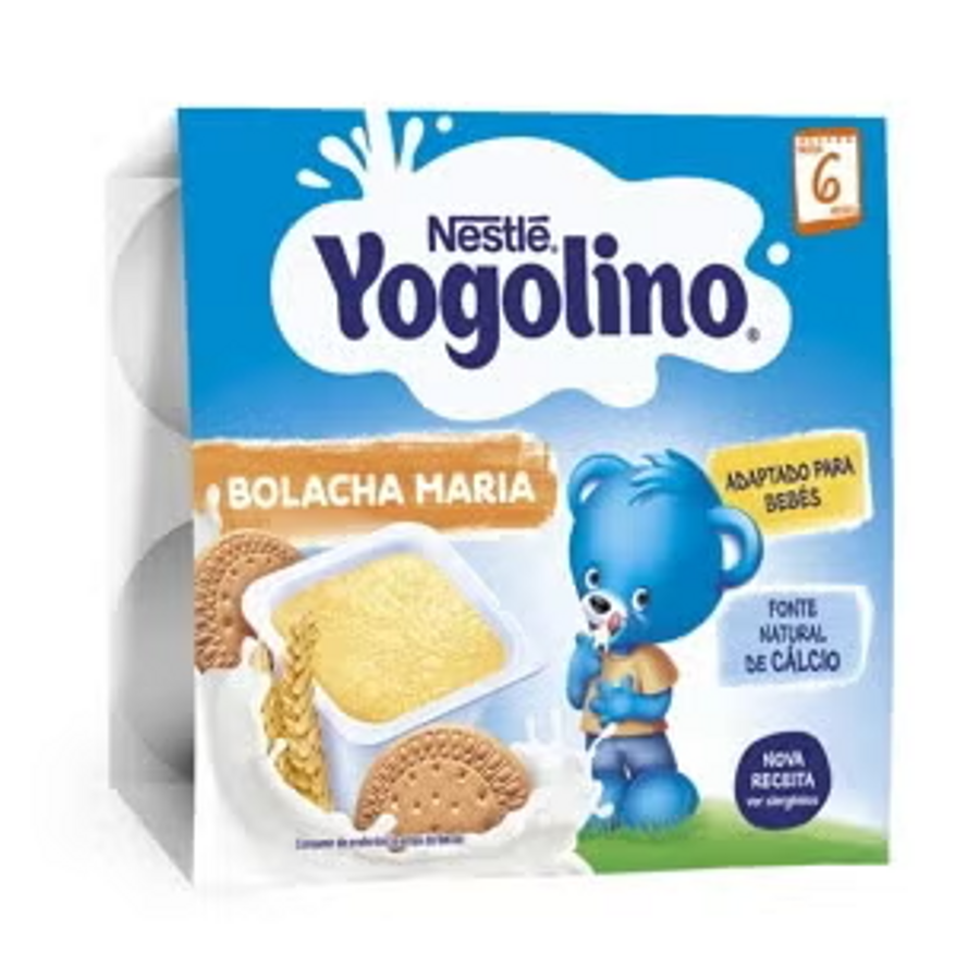 Gustare Nestlé® Yogolino Gris cu lapte si biscuiti, 4 x 100g, de la 6 luni