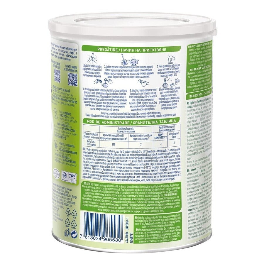 Formulă de lapte praf pentru copii, NESTLÉ NAN COMFORTIS 3, de la 1 an, 800g