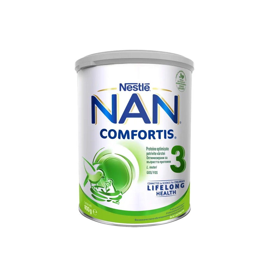Formulă de lapte praf pentru copii, NESTLÉ NAN COMFORTIS 3, de la 1 an, 800g