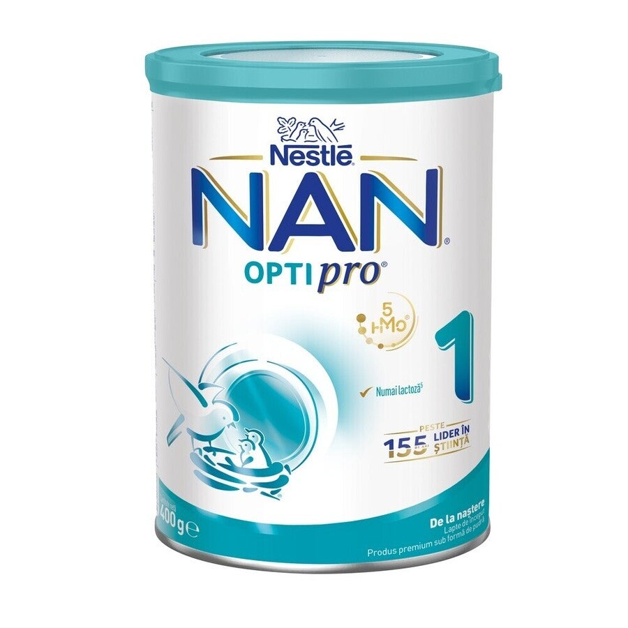 Nestlé NAN OPTIPRO 1 HMO, formula de lapte pentru bebelusi de la nastere, lapte de inceput 400g