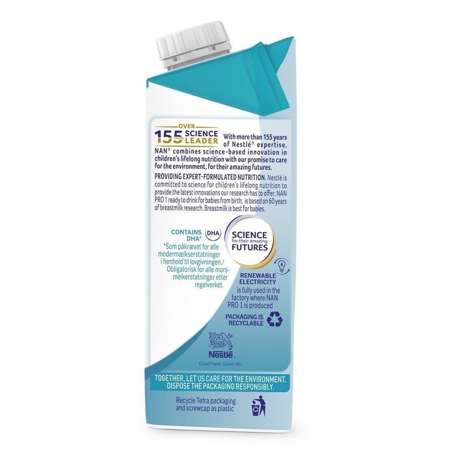 Formulă de lapte pentru bebeluși, NESTLÉ NAN OPTIPRO 1, 0–6 luni, 200 ml