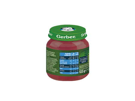 GERBER BIO Mar si Sfecla rosie, 125g, de la 6 luni GERBER BIO Mar si Sfecla rosie, 125g, de la 6 luni