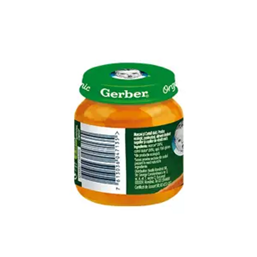 GERBER BIO Morcovi si Cartofi Dulci, piure bebelusi pentru inceperea diversificarii, de la 6 luni