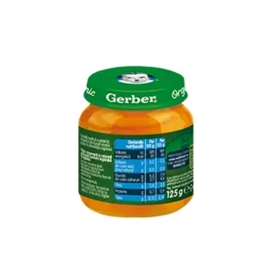 GERBER BIO Morcovi si Cartofi Dulci, piure bebelusi pentru inceperea diversificarii, de la 6 luni