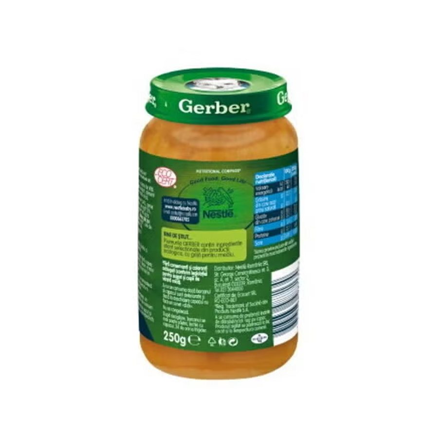 GERBER BIO Morcovi si Cartofi Dulci, piure bebelusi pentru inceperea diversificarii, de la 6 luni