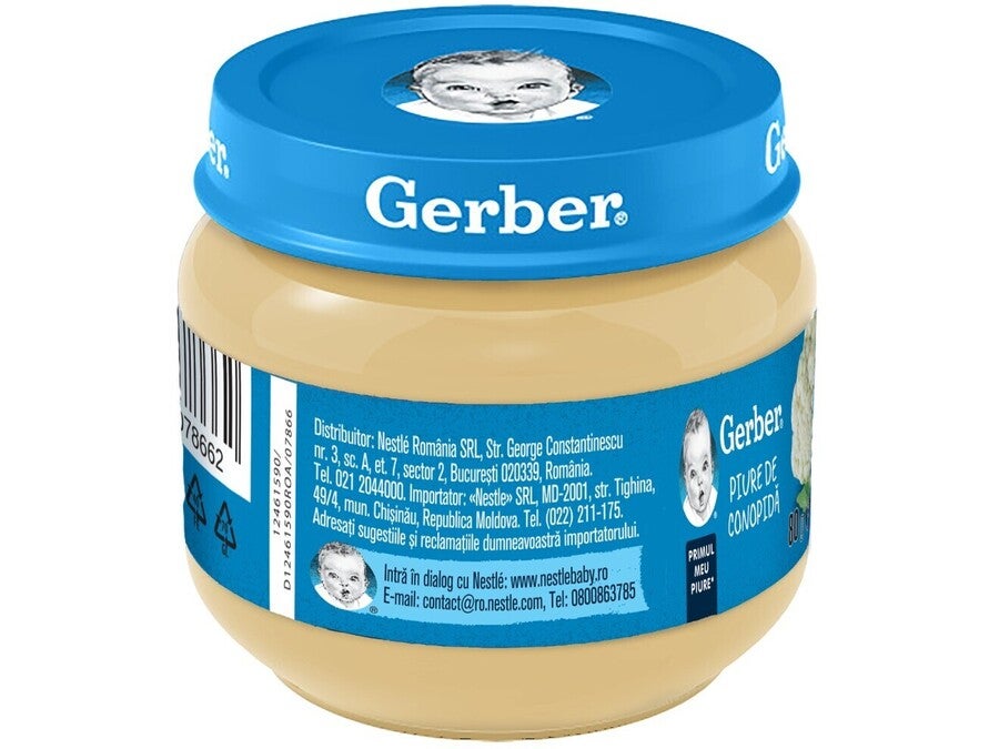 Gerber® Natural Piure de conopidă, primul meu piure, 80g, începerea diversificării