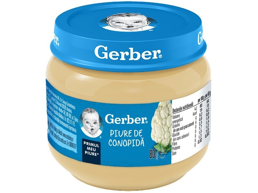 Gerber® Natural Piure de conopidă, primul meu piure, 80g, începerea diversificării