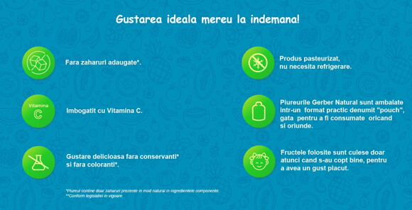 Beneficii piureuri Gerber Natural la plic Beneficii piureuri Gerber Natural la plic