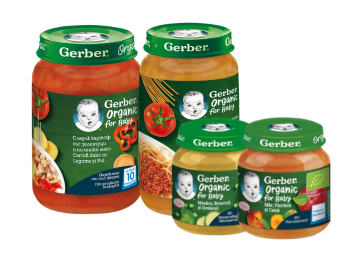 Piureuri Gerber Organic in borcanel pentru bebelusi