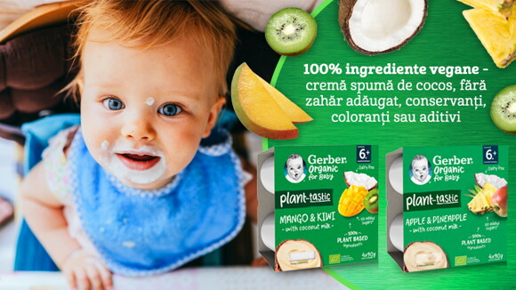 Gerber Organic Gustare cu spuma de cocos Gerber Organic Gustare cu spuma de cocos